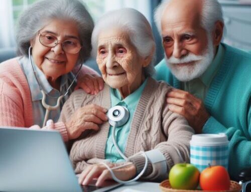 two old ladies and a man access the internet from their laptop computer for the first time!